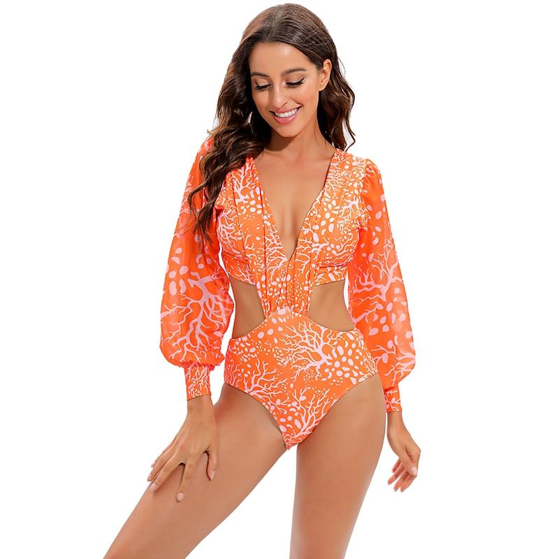 Maillot de bain de surf pour femme Bikini manches longues Maillot de bain imprimé tigre Push Up Maillot de bain d'été deux pièces Rash Guard de surf Bikini manches longues Ensemble maillot de bain