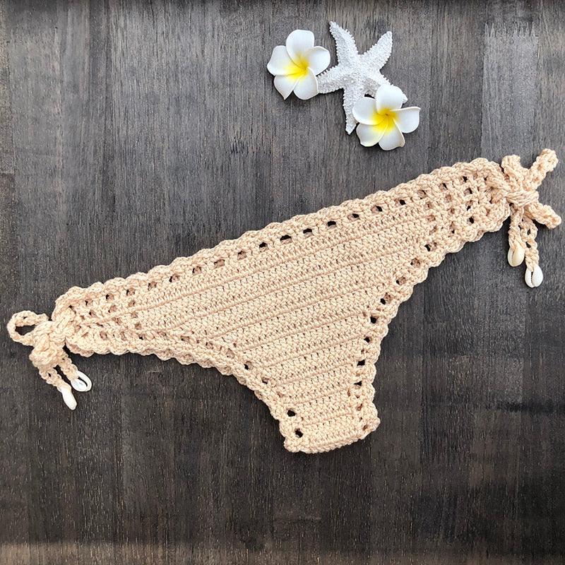 Bikinis au crochet vintage faits à la main Maillots de bain en coton tricotés Maillot de bain deux pièces pour femmes Maillots de bain hauts et bas Bandage de bikini Maillot de bain moderne pour femmes Vêtements de plage pour l'été