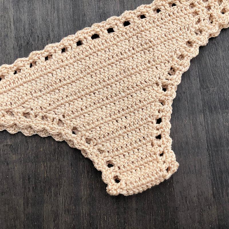 Bikinis au crochet vintage faits à la main Maillots de bain en coton tricotés Maillot de bain deux pièces pour femmes Maillots de bain hauts et bas Bandage de bikini Maillot de bain moderne pour femmes Vêtements de plage pour l'été