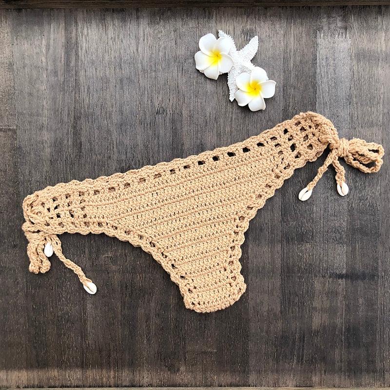 Bikinis au crochet vintage faits à la main Maillots de bain en coton tricotés Maillot de bain deux pièces pour femmes Maillots de bain hauts et bas Bandage de bikini Maillot de bain moderne pour femmes Vêtements de plage pour l'été