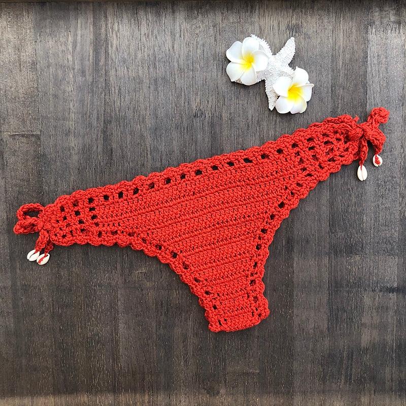 Bikinis au crochet vintage faits à la main Maillots de bain en coton tricotés Maillot de bain deux pièces pour femmes Maillots de bain hauts et bas Bandage de bikini Maillot de bain moderne pour femmes Vêtements de plage pour l'été