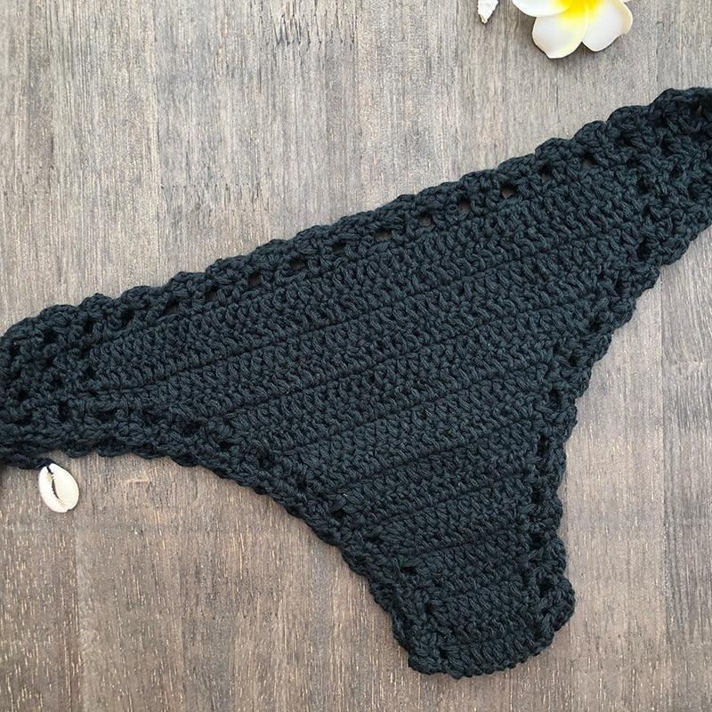 Bikinis au crochet vintage faits à la main Maillots de bain en coton tricotés Maillot de bain deux pièces pour femmes Maillots de bain hauts et bas Bandage de bikini Maillot de bain moderne pour femmes Vêtements de plage pour l'été