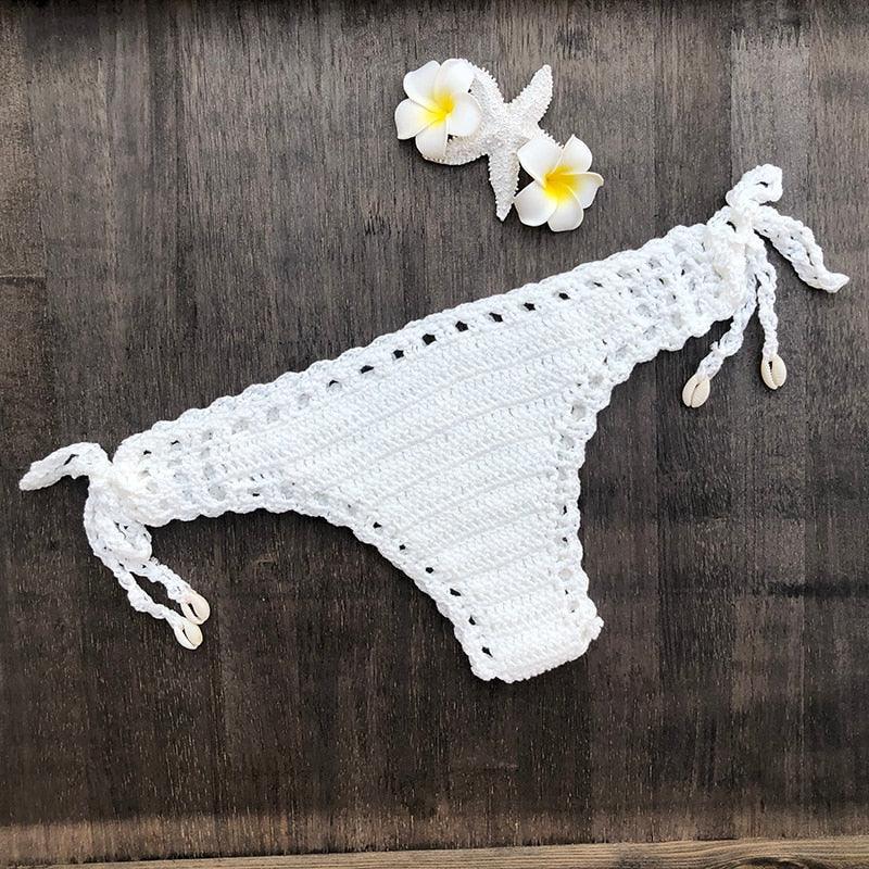 Bikinis au crochet vintage faits à la main Maillots de bain en coton tricotés Maillot de bain deux pièces pour femmes Maillots de bain hauts et bas Bandage de bikini Maillot de bain moderne pour femmes Vêtements de plage pour l'été