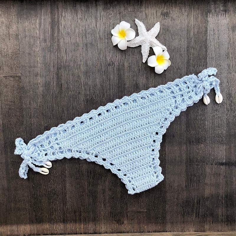 Bikinis au crochet vintage faits à la main Maillots de bain en coton tricotés Maillot de bain deux pièces pour femmes Maillots de bain hauts et bas Bandage de bikini Maillot de bain moderne pour femmes Vêtements de plage pour l'été