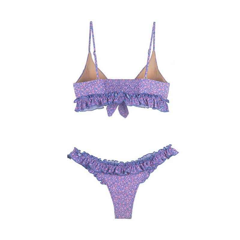 Maillot de bain femme, string, haut de bikini triangle, imprimé push-up, ensembles de bikini deux pièces, fendu, bouton, vêtements de plage, maillot de bain taille haute, échancré.