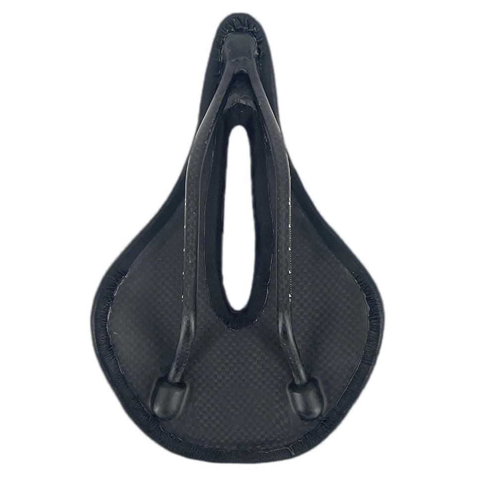 Selle de Vélo de Route Entièrement en Carbone Super Légère Cuir Carbone Siège de Vélo Optimisé Pour Hommes Support d'Os Ischiatique Flexible et Confortable Absorption des Chocs Selle de Vélo de Route