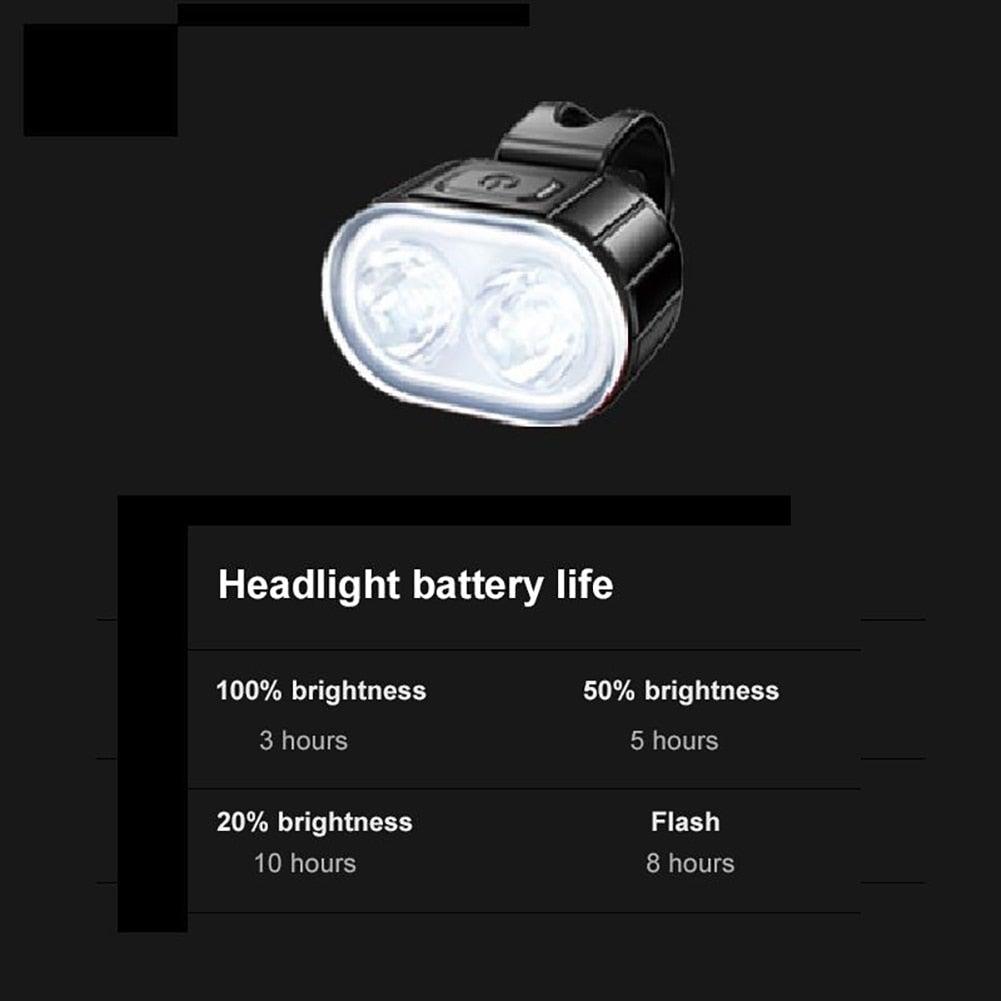 2 lampes LED de vélo, avant et arrière, rechargeables par USB, phares de vélo, feux arrière de cyclisme, éclairage super lumineux avant et arrière de vélo, rechargeables par USB, durables, étanches, pour VTT, casque, route, conduite de nuit, pour vélo