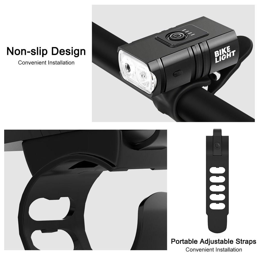 2 lampes LED de vélo, avant et arrière, rechargeables par USB, phares de vélo, feux arrière de cyclisme, éclairage super lumineux avant et arrière de vélo, rechargeables par USB, durables, étanches, pour VTT, casque, route, conduite de nuit, pour vélo
