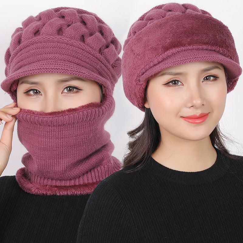 Nouveau bonnet cagoule d'hiver - Bonnet mère femme chaud épais - Bonnets de cyclisme d'extérieur rayés Gorgas - Ensemble bonnet écharpe masque - Bonnet de sport d'extérieur chaud pour homme - Bonnets tricotés - Bandana de randonnée - Cache-cou enfant