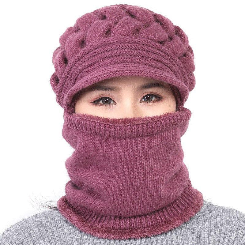 Nouveau bonnet cagoule d'hiver - Bonnet mère femme chaud épais - Bonnets de cyclisme d'extérieur rayés Gorgas - Ensemble bonnet écharpe masque - Bonnet de sport d'extérieur chaud pour homme - Bonnets tricotés - Bandana de randonnée - Cache-cou enfant