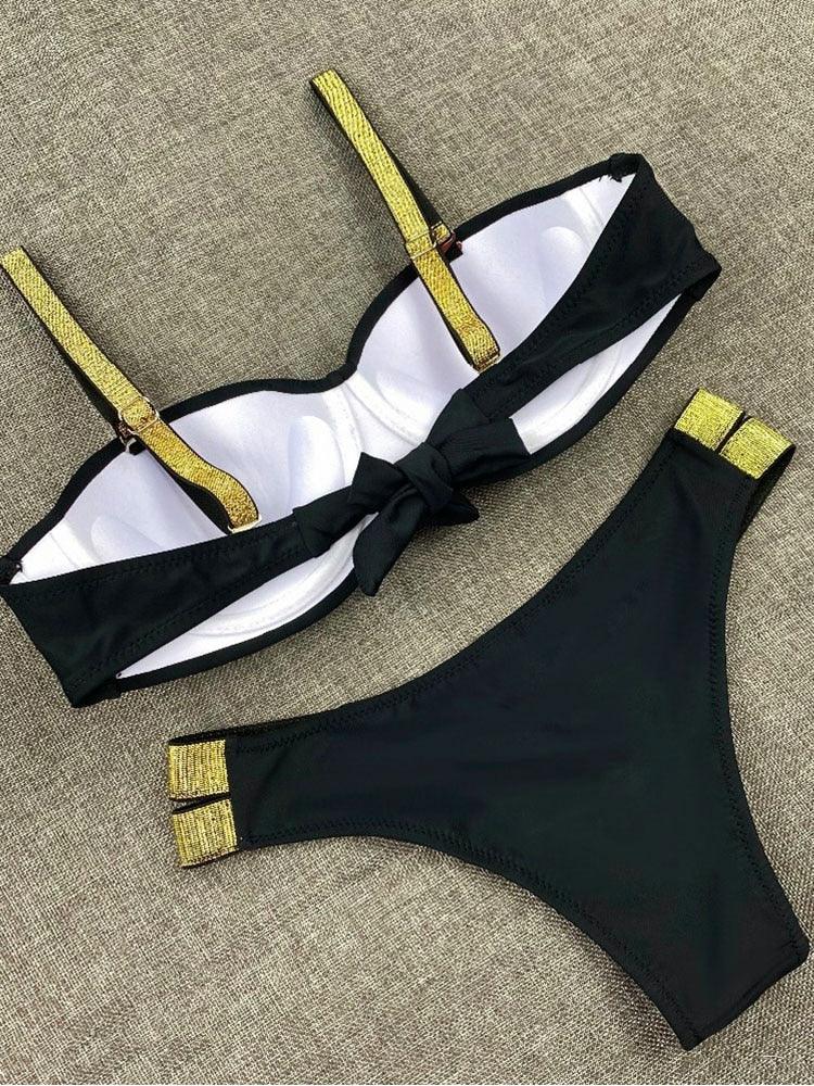 Ensembles de bikini couleur unie maillot de bain taille moyenne bonnets froncés bikinis maillots de bain pour femmes maillots de bain de plage ensembles deux pièces bikinis triangle pour femmes