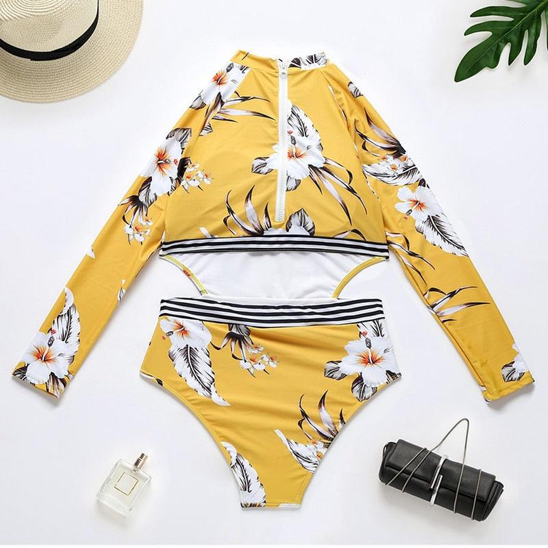 Maillot de bain de surf pour femme Bikini manches longues Maillot de bain imprimé tigre Push Up Maillot de bain d'été deux pièces Rash Guard de surf Bikini manches longues Ensemble maillot de bain