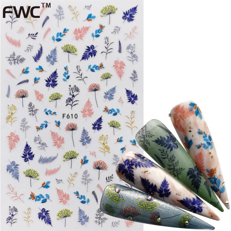 Décorations d'ongles 3D autocollantes avec motif flamant rose, lettre russe noire, décalcomanies, accessoires de manucure, décalcomanies holographiques, autocollants adhésifs pour ongles, fournitures d'ongles 3D, transfert, autocollants pour manucure