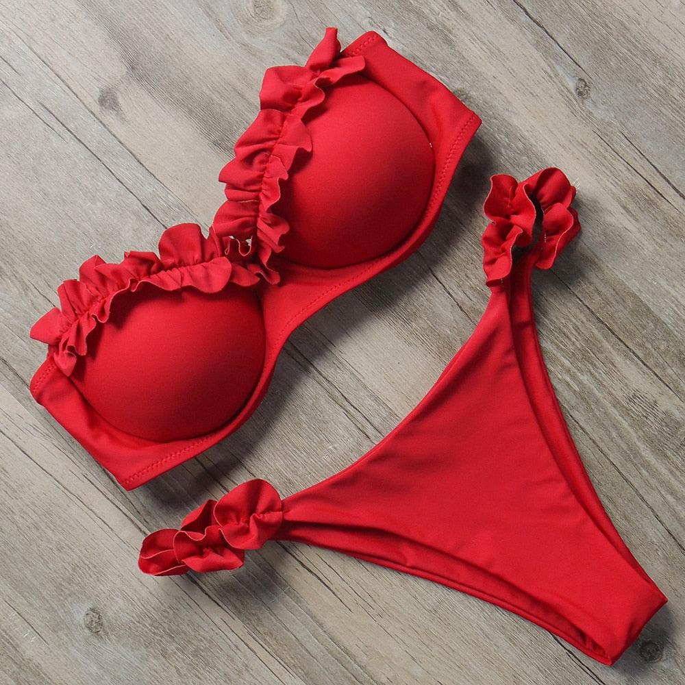 Maillot de bain bikini pour femme, ensemble bikini léopard, bas de bikini triangle, maillot de bain deux pièces, push-up, tenue de plage d'été pour femme