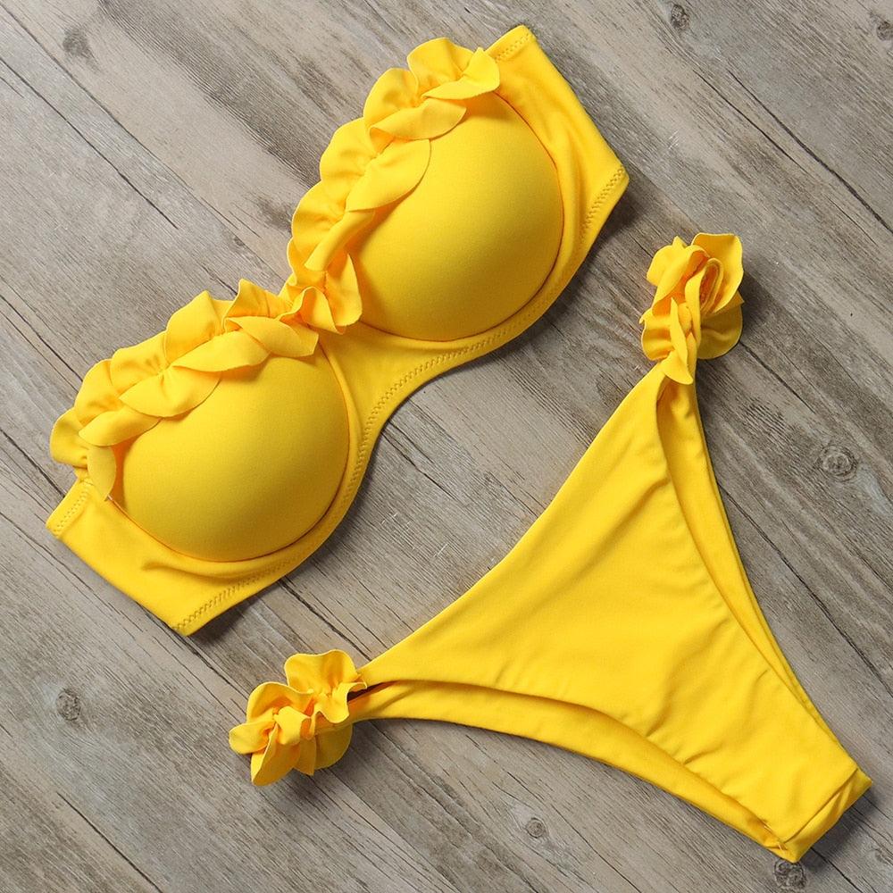 Maillot de bain bikini pour femme, ensemble bikini léopard, bas de bikini triangle, maillot de bain deux pièces, push-up, tenue de plage d'été pour femme