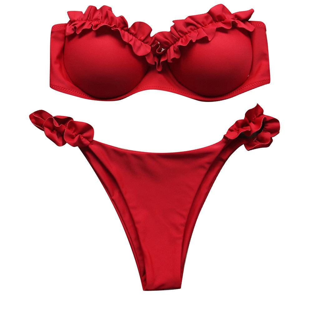 Maillot de bain bikini pour femme, ensemble bikini léopard, bas de bikini triangle, maillot de bain deux pièces, push-up, tenue de plage d'été pour femme