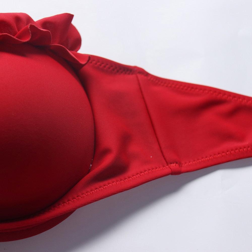 Maillot de bain bikini pour femme, ensemble bikini léopard, bas de bikini triangle, maillot de bain deux pièces, push-up, tenue de plage d'été pour femme