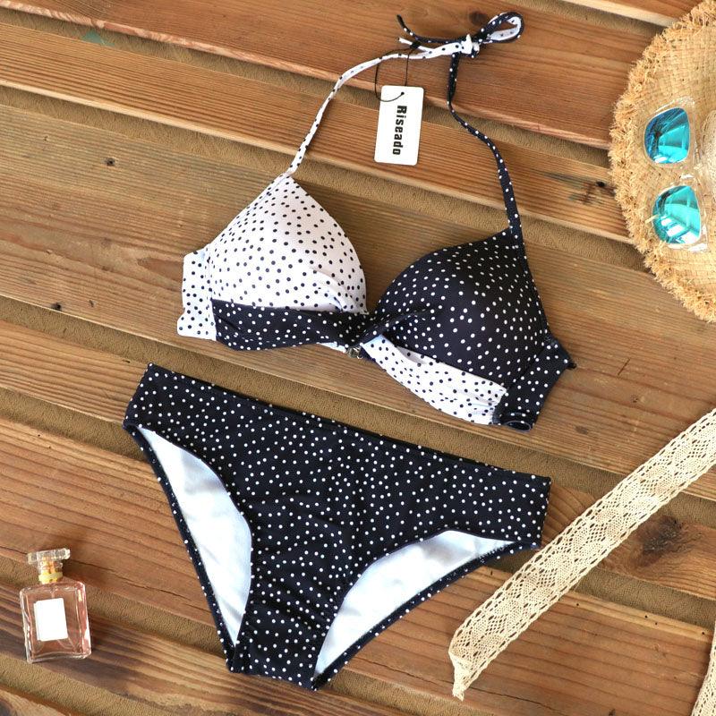 Maillot de Bain Femme Push Up Bikinis Maillots de Bain Femme Push Up Dos Nu Bandage Bikini Imprimé Floral Bas de Maillot de Bain Deux Pièces Maillots de Bain Femme Dos Nu Imprimé Feuilles Vêtements de Plage Grande Taille
