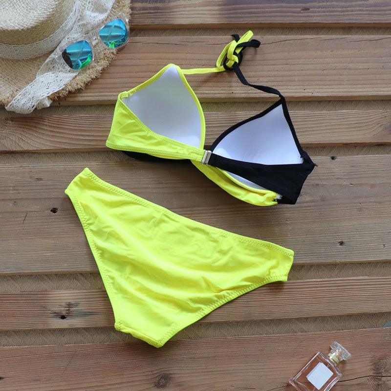 Maillot de Bain Femme Push Up Bikinis Maillots de Bain Femme Push Up Dos Nu Bandage Bikini Imprimé Floral Bas de Maillot de Bain Deux Pièces Maillots de Bain Femme Dos Nu Imprimé Feuilles Vêtements de Plage Grande Taille