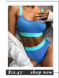 Maillots de bain taille haute bikinis femmes push-up maillots de bain ensembles bikini taille haute unis maillot de bain sportif deux pièces maillot de bain col rond pour femmes maillots de bain côtelés coupe haute vêtements de plage d'été
