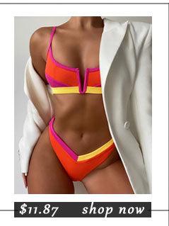 Maillots de bain taille haute bikinis femmes push-up maillots de bain ensembles bikini taille haute unis maillot de bain sportif deux pièces maillot de bain col rond pour femmes maillots de bain côtelés coupe haute vêtements de plage d'été