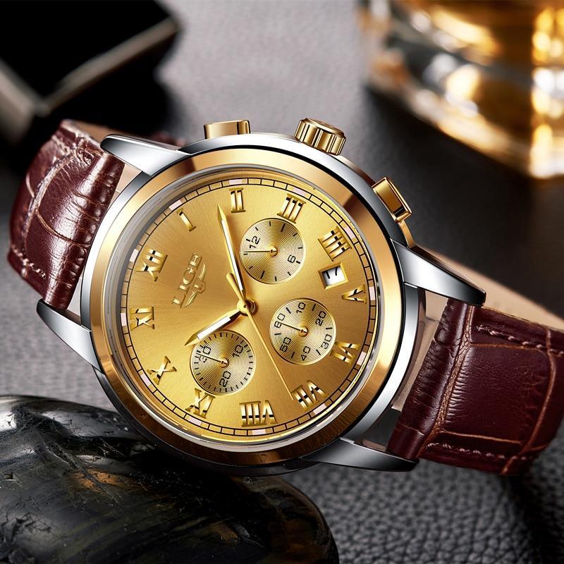 Montre Élégante pour Homme avec Chronomètres et Bracelets en Cuir Style Affaires Cadeau Parfait Excellent Look