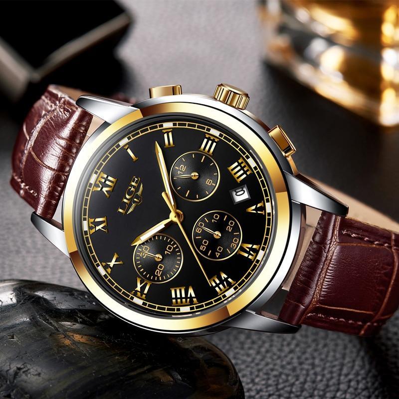 Montre Élégante pour Homme avec Chronomètres et Bracelets en Cuir Style Affaires Cadeau Parfait Excellent Look