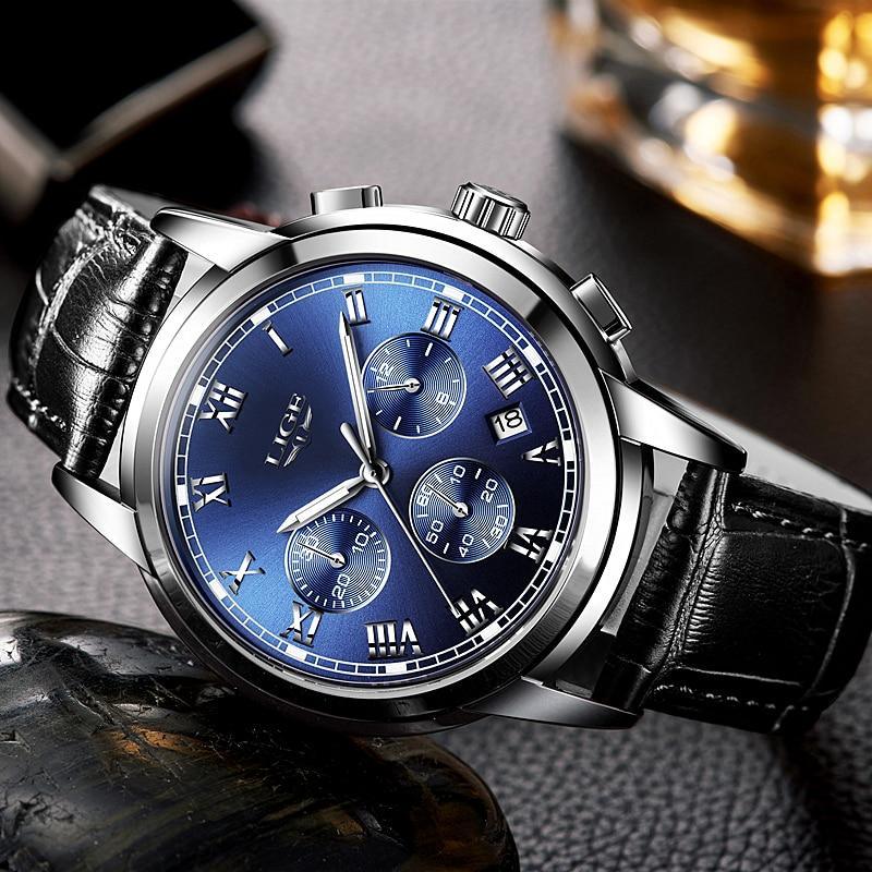 Montre Élégante pour Homme avec Chronomètres et Bracelets en Cuir Style Affaires Cadeau Parfait Excellent Look