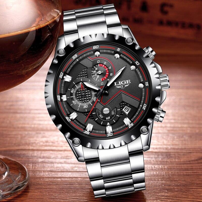 Montre pour homme avec chronomètres, affichage de la date et aiguilles fluorescentes, design unique, excellent cadeau