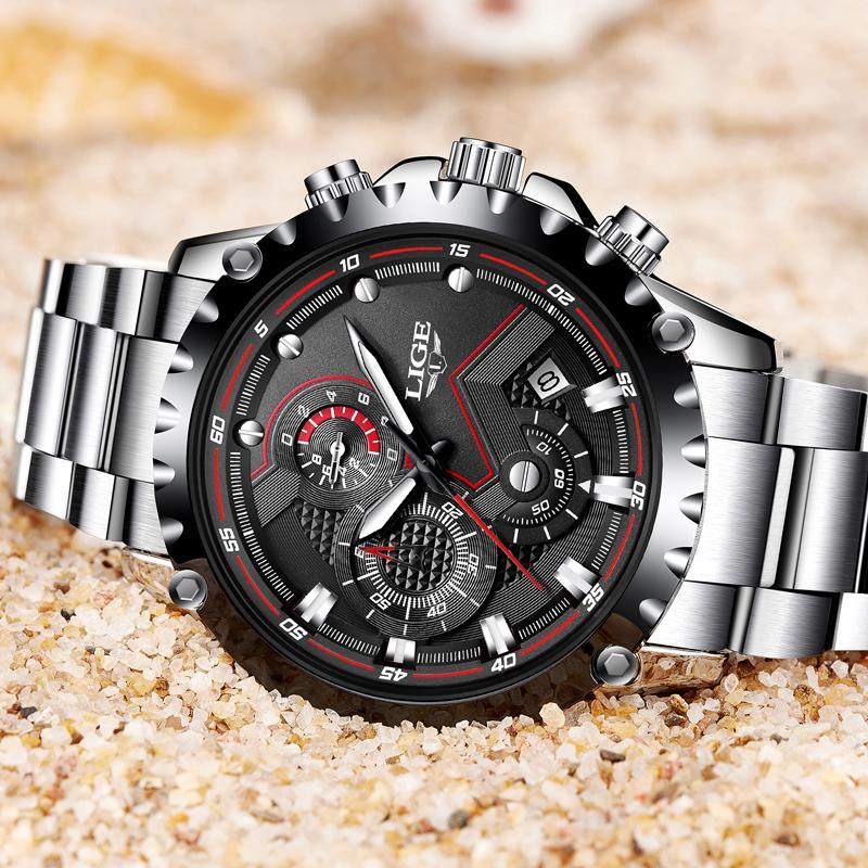 Montre pour homme avec chronomètres, affichage de la date et aiguilles fluorescentes, design unique, excellent cadeau