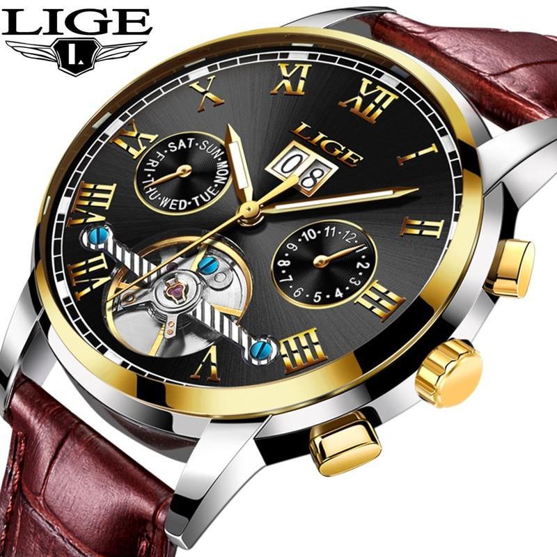 Montre Homme Étanche Avec Chronomètres Date Grands Chiffres Romains Et Spirale Décorative