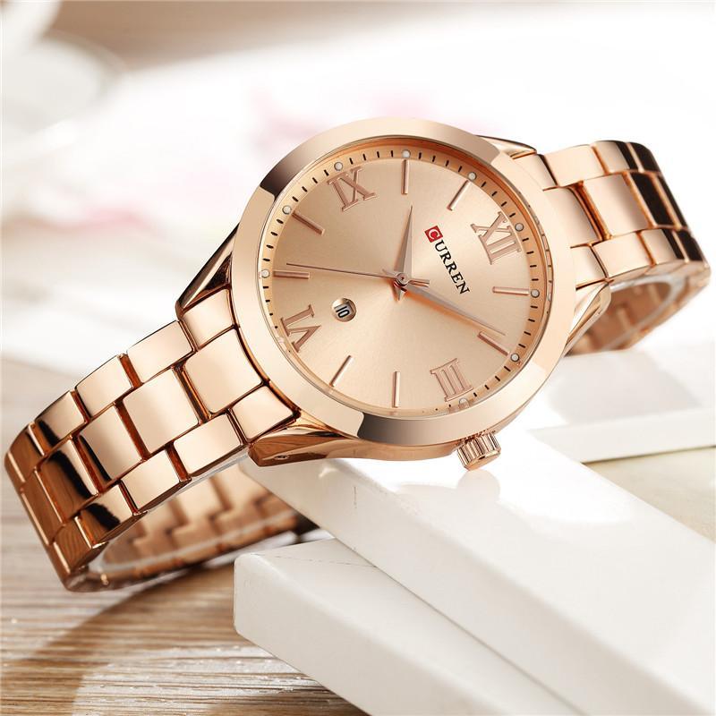 Montre-bracelet de luxe classique et élégante, étanche, pour femme, avec grands chiffres et affichage de la date – un excellent cadeau