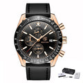 Montre de luxe à quartz pour hommes en acier inoxydable, chronographe analogique étanche et précis