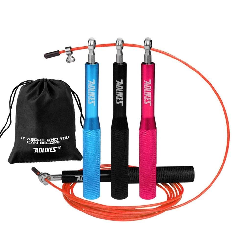 Corde à sauter professionnelle 3 en 1, corde à sauter rapide pour le fitness, entraînement sans enchevêtrement, corde à sauter réglable, cordes à sauter d'extérieur avec sac de transport, câble de rechange
