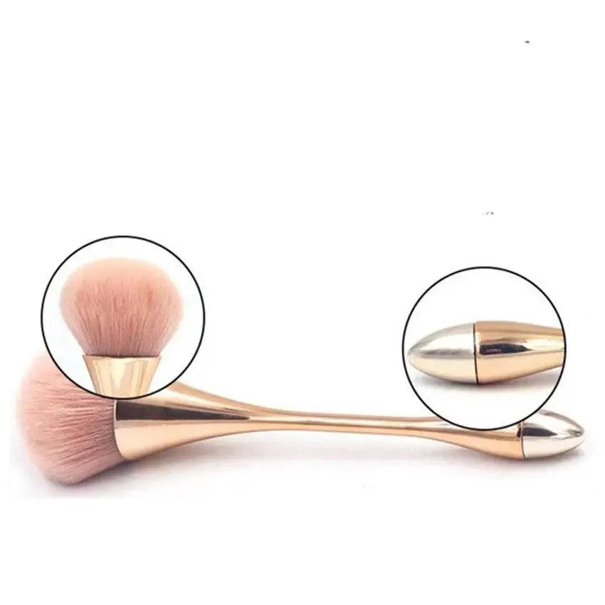 Pinceau professionnel en poudre or rose pour fond de teint – Pinceau professionnel duveteux pour poudre libre