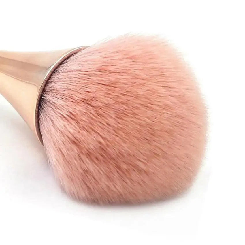 Pinceau professionnel en poudre or rose pour fond de teint – Pinceau professionnel duveteux pour poudre libre
