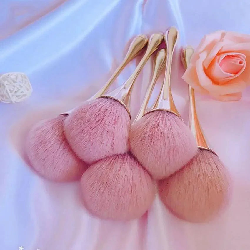 Pinceau professionnel en poudre or rose pour fond de teint – Pinceau professionnel duveteux pour poudre libre