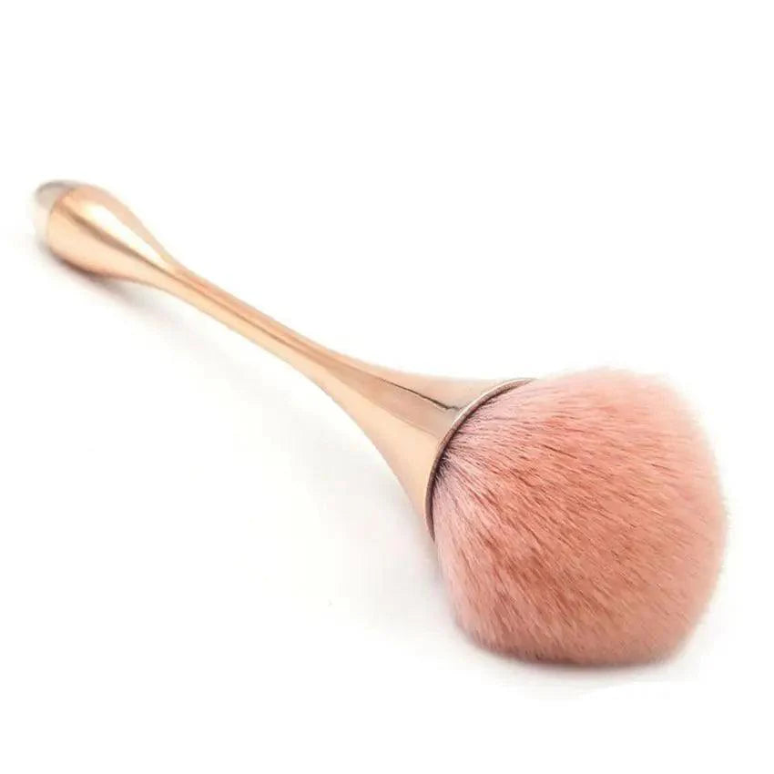 Pinceau professionnel en poudre or rose pour fond de teint – Pinceau professionnel duveteux pour poudre libre
