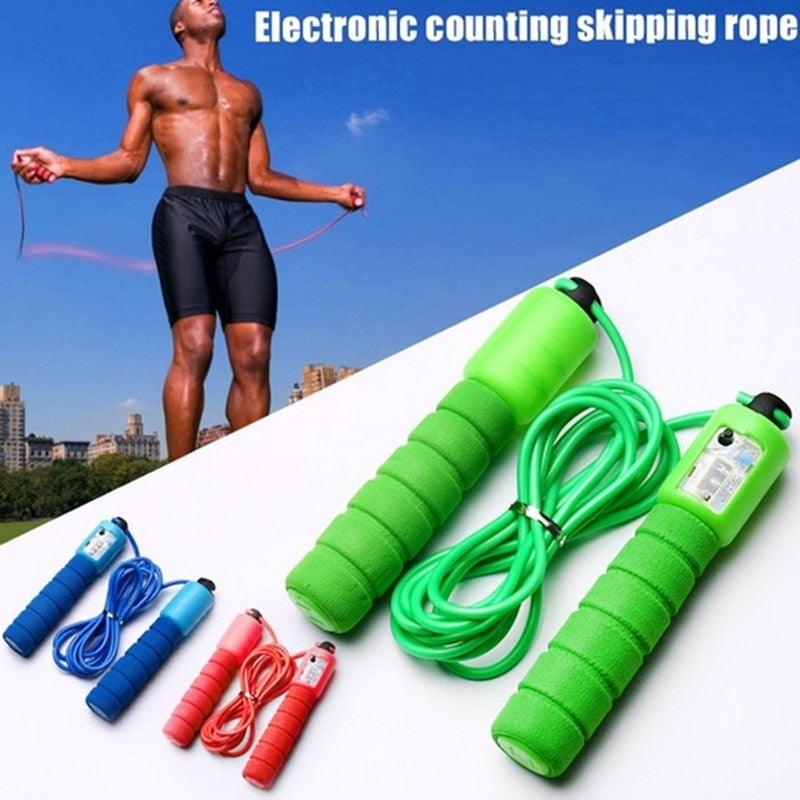 Corde à sauter professionnelle en éponge avec compteur électronique réglable, rapide, pour le comptage de sauts, la corde à sauter en éponge, le compteur électronique réglable, les équipements d'entraînement avec fil de corde à sauter rapide.