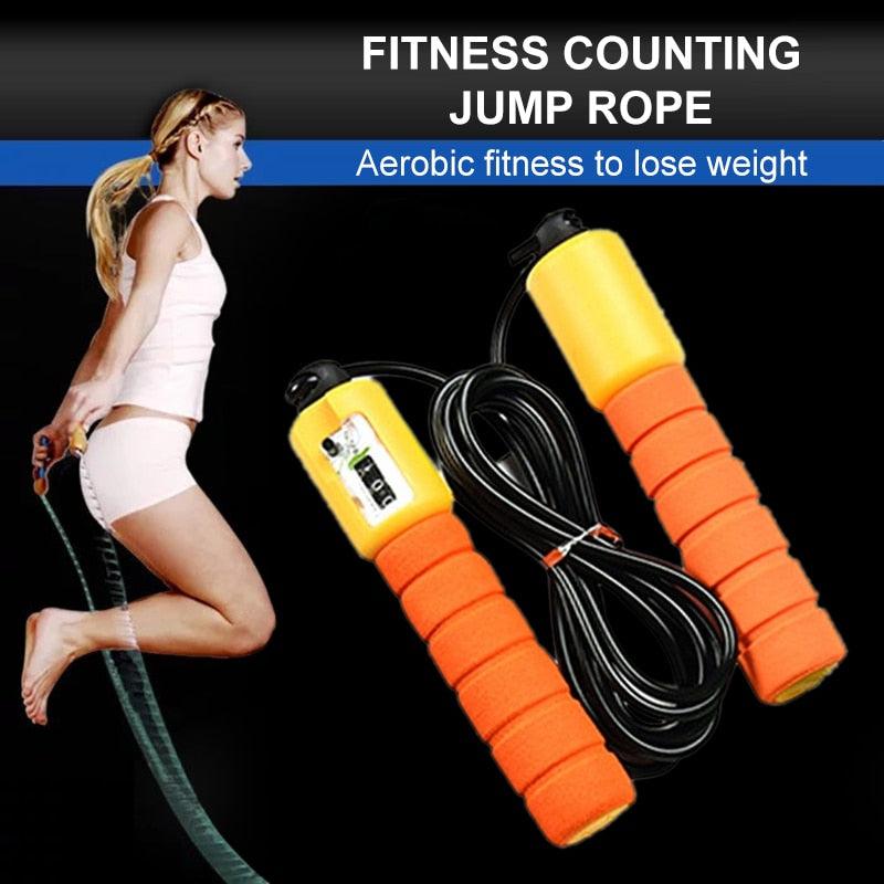 Corde à sauter professionnelle en éponge avec compteur électronique réglable, rapide, pour le comptage de sauts, la corde à sauter en éponge, le compteur électronique réglable, les équipements d'entraînement avec fil de corde à sauter rapide.