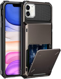 Étui de Protection Pour Cartes Absorption des Chocs Antidérapant Protection Robuste Coque Rigide Pour iPhone 14 13 11 12 Pro Max Mini Avec Porte-Cartes Compartiment à Cartes Caché Pour iPhone 11 12 Pro Max 12Pro 12 Mini