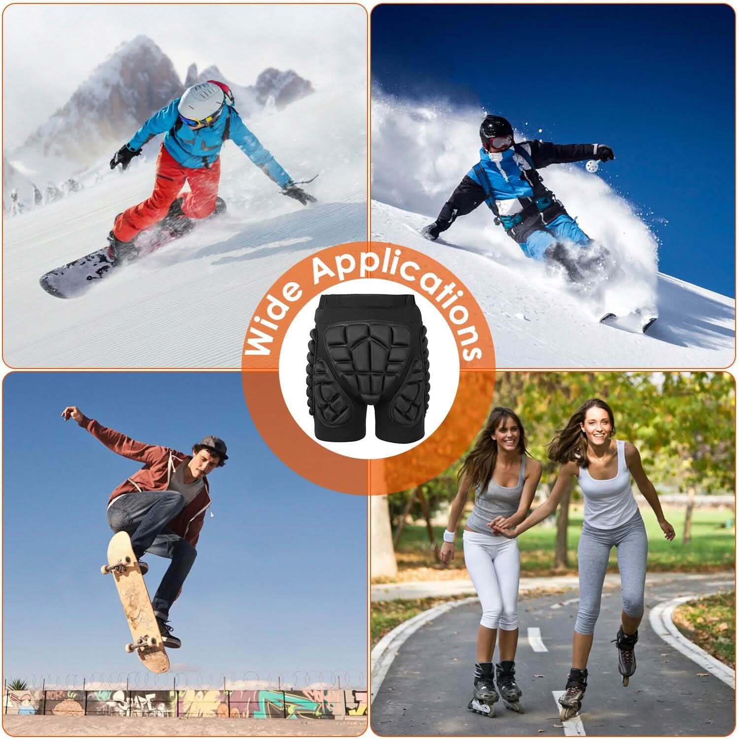 Short de protection pour le ski, le snowboard, le patinage et le skateboard