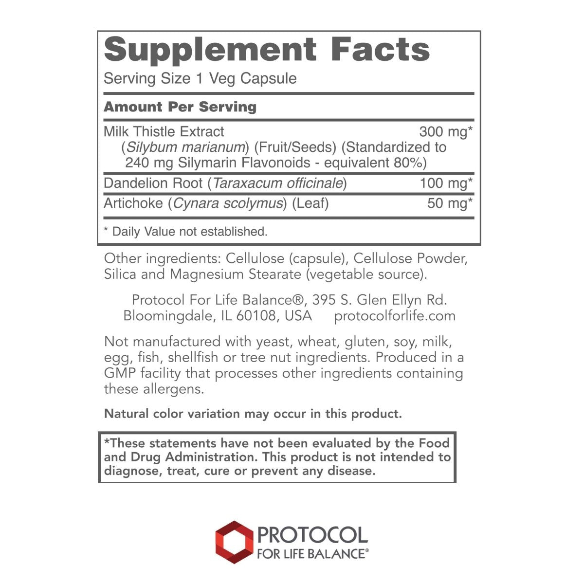 Protocol for Life Balance Extrait de chardon-marie 300g 90 gélules végétales - P4739
