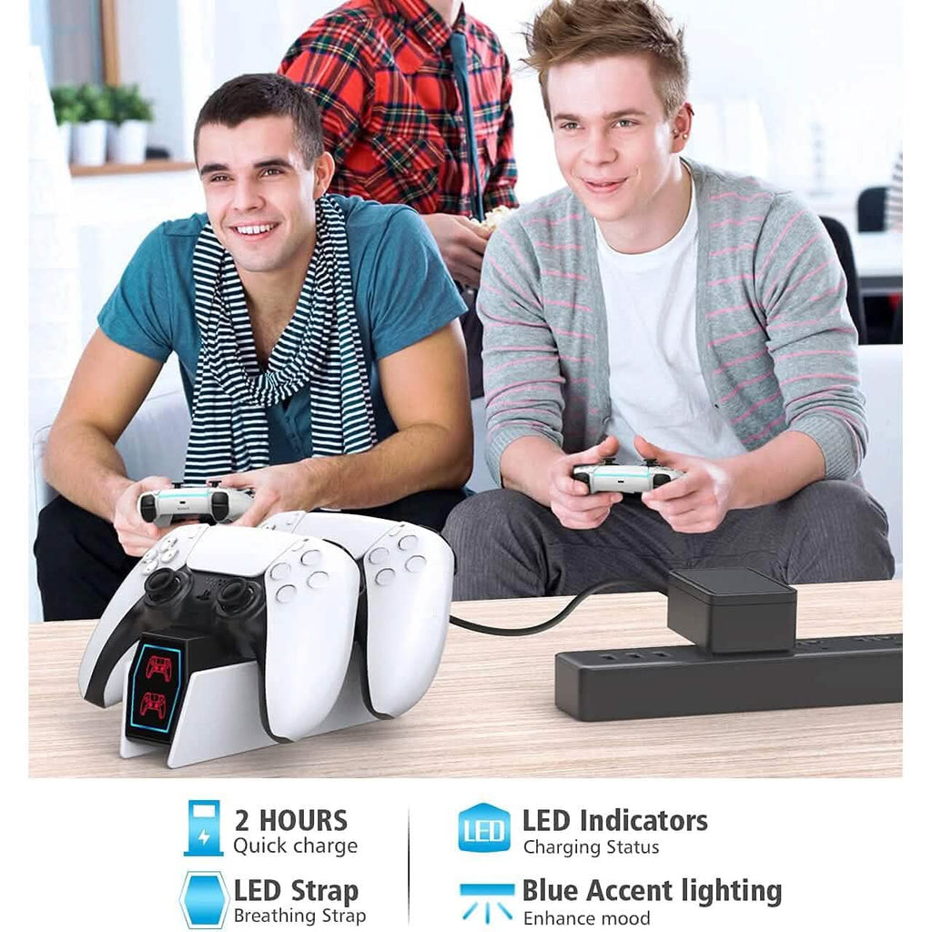 Station de recharge rapide pour manette PS5 avec adaptateur CA 5 V/3 A (Reconditionné)