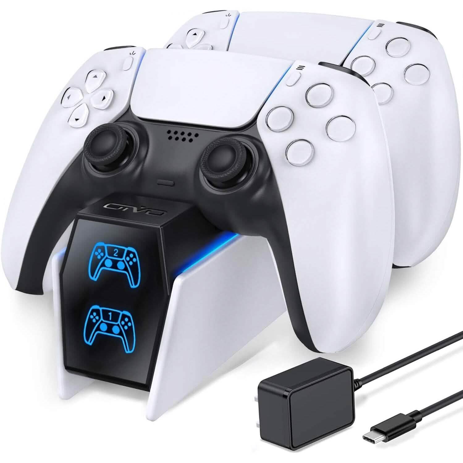 Station de recharge rapide pour manette PS5 avec adaptateur CA 5 V/3 A (Reconditionné)