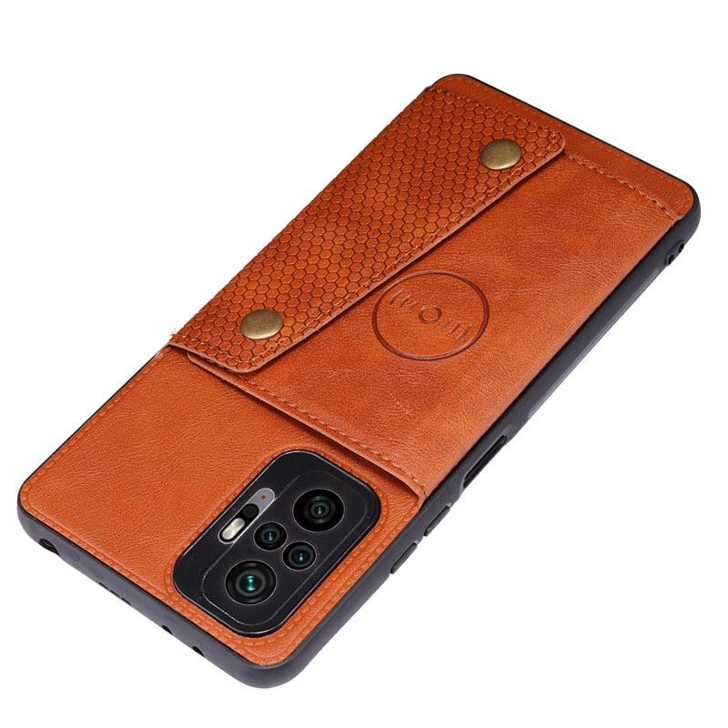 Étui à rabat en cuir synthétique pour Xiaomi Redmi Note 11 11S 10 9 8 9s 9T Mi 12 10T 11T POCO X3 GT X4 Pro F3 avec porte-cartes portefeuille et étui folio magnétique en cuir véritable