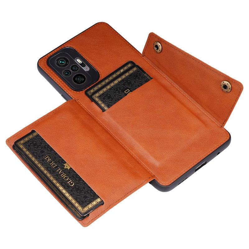 Étui à rabat en cuir synthétique pour Xiaomi Redmi Note 11 11S 10 9 8 9s 9T Mi 12 10T 11T POCO X3 GT X4 Pro F3 avec porte-cartes portefeuille et étui folio magnétique en cuir véritable