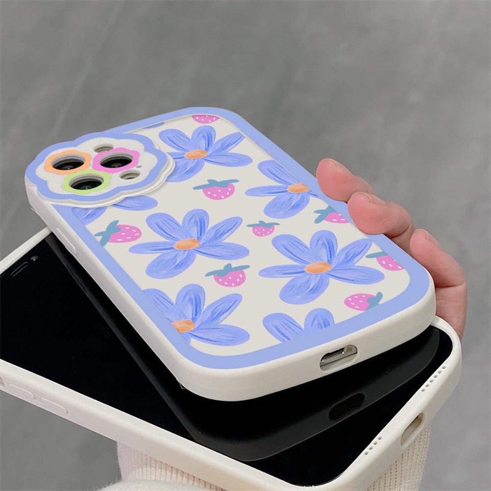 Coque de téléphone à motif floral violet pour iPhone 11, iPhone 13 14 Pro Max, iPhone 12. Housse arrière souple pour iPhone 11, iPhone 14. Joli motif floral, prise en main confortable et design esthétique.