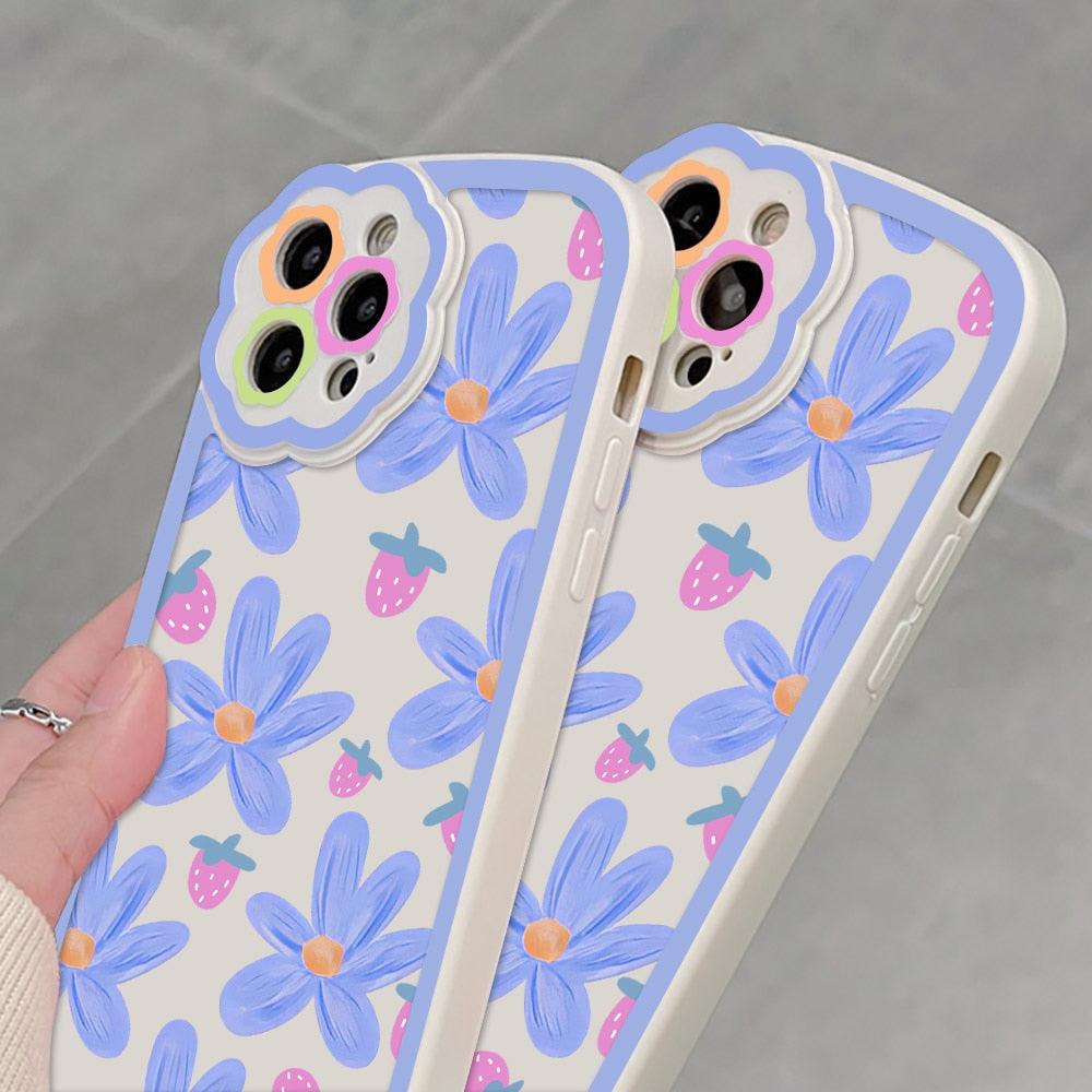 Coque de téléphone à motif floral violet pour iPhone 11, iPhone 13 14 Pro Max, iPhone 12. Housse arrière souple pour iPhone 11, iPhone 14. Joli motif floral, prise en main confortable et design esthétique.