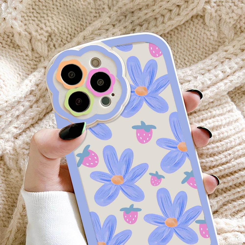 Coque de téléphone à motif floral violet pour iPhone 11, iPhone 13 14 Pro Max, iPhone 12. Housse arrière souple pour iPhone 11, iPhone 14. Joli motif floral, prise en main confortable et design esthétique.
